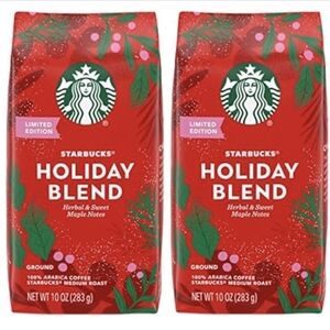 Starbucks Holiday Blend Medium Roast Ground Coffee 10.oz (2-Bags)